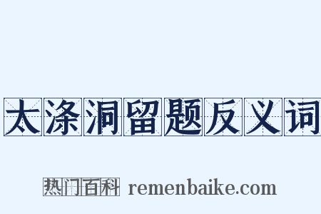 太涤洞留题反义词是什么意思的图片